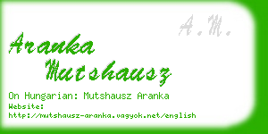 aranka mutshausz business card